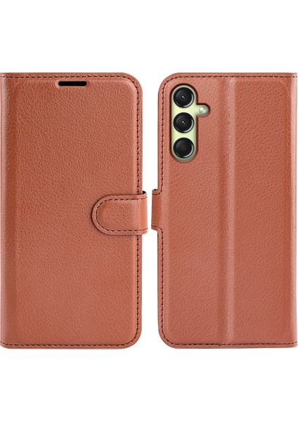 Samsung Galaxy A16 Litchi Doku Darbeye Dayanıklı Deri Cüzdan Telefon Kılıfı (Yurt Dışından)