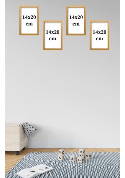 Kahve Tarasımlı Mdf Tablo Dekoratif Hediyelik 4 Parça 14X20 cm fırsatları