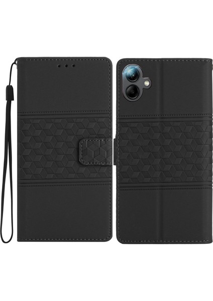 Samsung Galaxy A06 Eşkenar Dörtgen Deri Yatay Çevirmeli Telefon Kapağı (Yurt Dışından)