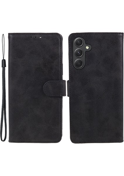 Samsung Galaxy A16 Buzağı Dokusu Pu Deri Standı Manyetik Kapatma Telefon Kapağı (Yurt Dışından)