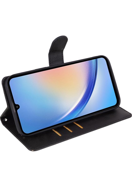Samsung Galaxy A16 Buzağı Dokusu Pu Deri Standı Manyetik Kapatma Telefon Kapağı (Yurt Dışından) indirimleri