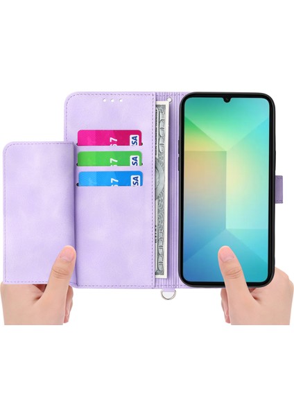 Samsung Galaxy A06 Pu Deri Cüzdan Telefon Kılıfı Askılı (Yurt Dışından)