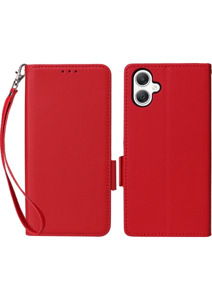 Samsung Galaxy A06 Litchi Doku Pu Deri Cüzdan Çevirmeli Telefon Kapağı (Yurt Dışından)