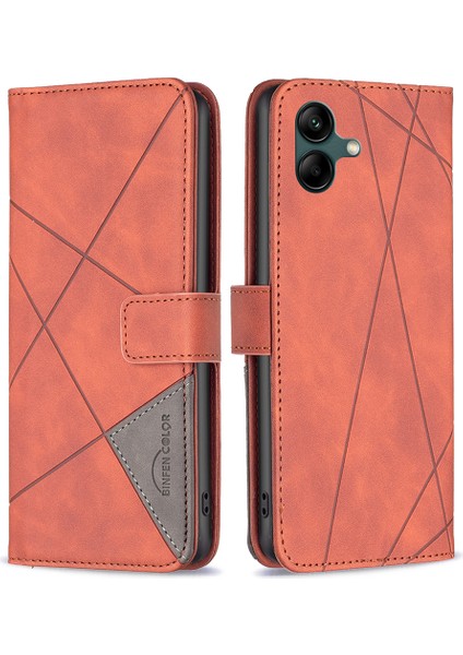 Samsung Galaxy A06 Cüzdan Pu Deri Geometrik Telefon Kılıfı (Yurt Dışından)