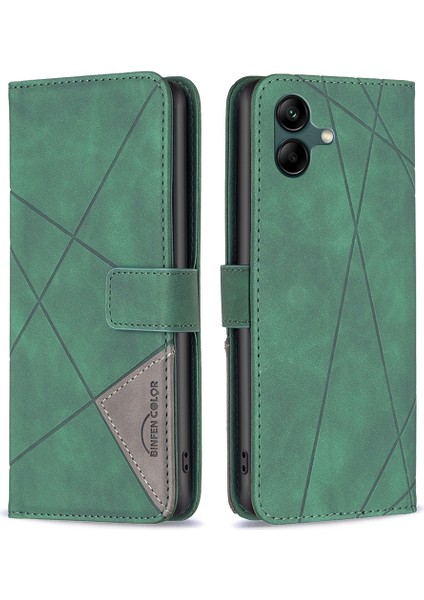 Samsung Galaxy A06 Cüzdan Pu Deri Geometrik Telefon Kılıfı (Yurt Dışından)
