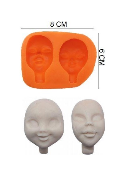 Şeker Hamur Kalıbı Silikon Erkek Bebek Yüzü 6*8 cm