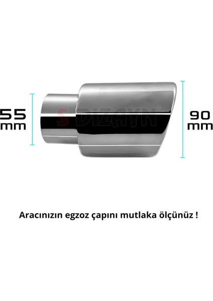 S-Dizayn Dacia Duster 2 Krom Egzoz Ucu Vidalı 55Mm Çap 2018 Ve Üzerı fırsatları