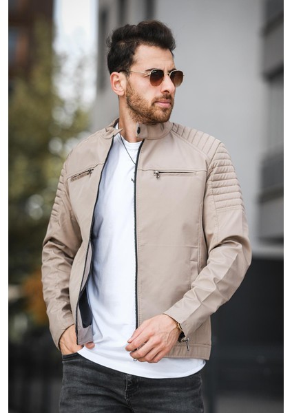 Abuja Slim Fit Fermuar Detaylı Dik Yaka Su Itici Erkek Mevsimlik Mont fiyatları