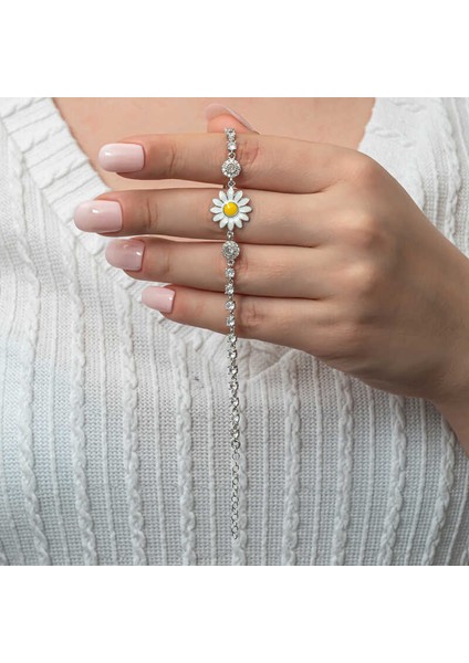 Gümüş Papatya Su Yolu Kadın Bileklik fiyatları