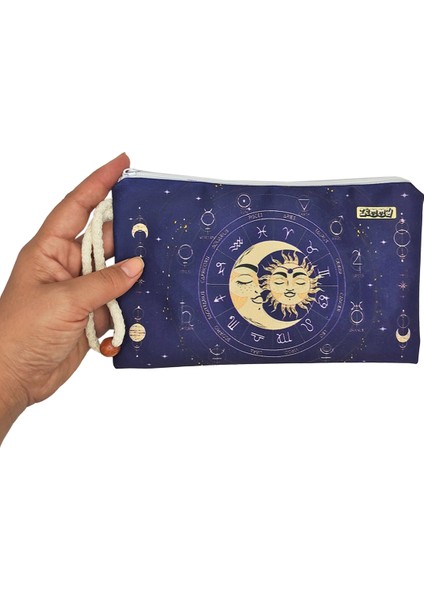 Tarot Ay Güneş Desenli Kalem Kutusu Yıkanabilir Bez Kalemlik modelleri