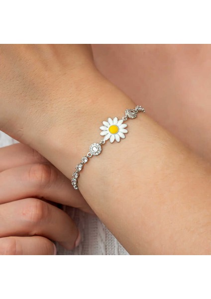 Gümüş Papatya Su Yolu Kadın Bileklik fırsatları