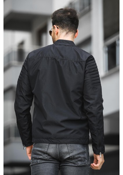 Abuja Slim Fit Fermuar Detaylı Dik Yaka Su Itici Erkek Mevsimlik Mont fırsatları