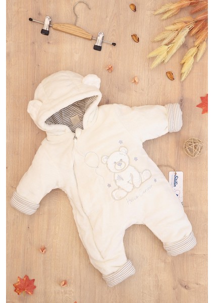 Kız Erkek Bebek Ayıcık Figürlü Welsoft Peluş Astronot Bebek Tulum STL6778