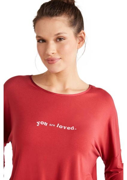 Catherines Kadın Kırmızı Pijama Takım 2609