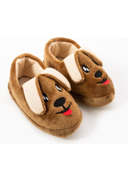 Çocuk Panduf Ev Patiği Pamuk Astarlı Köpek Figürlü Ev Kreş Ayakkabı Sevimli Köpek fırsatları