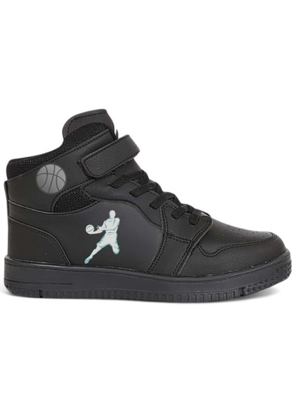 1517 Anatomik Taban Unisex Çocuk ve Genç Boğazlı Sneakers Ayakkabı - NKT01517-SIYAH-30