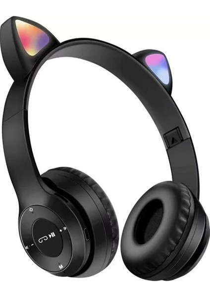 Kız Çocuklar Için Kedi Kulaklı Işıklı Mikrofonlu Kablosuz Bluetooth Kedili Çocuk Kulaklık fiyatları
