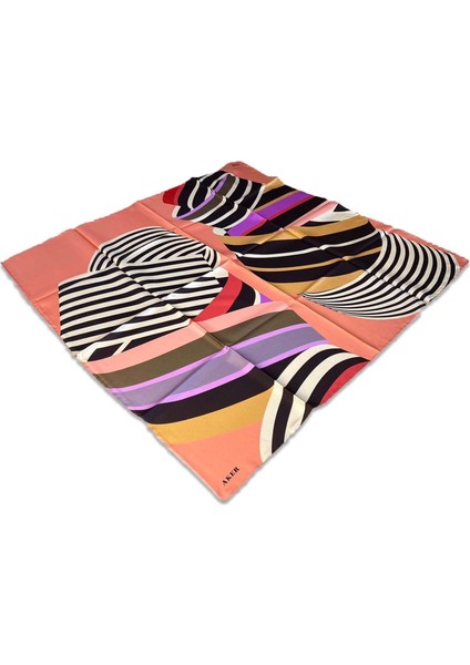 Yavruağzı Karma Desen Tivil İpek Eşarp 8805713 - 961