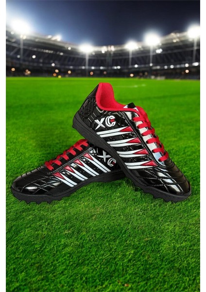 Erkek Halı Saha Futbol Ayakkabısı SİYAH - KIRMIZI