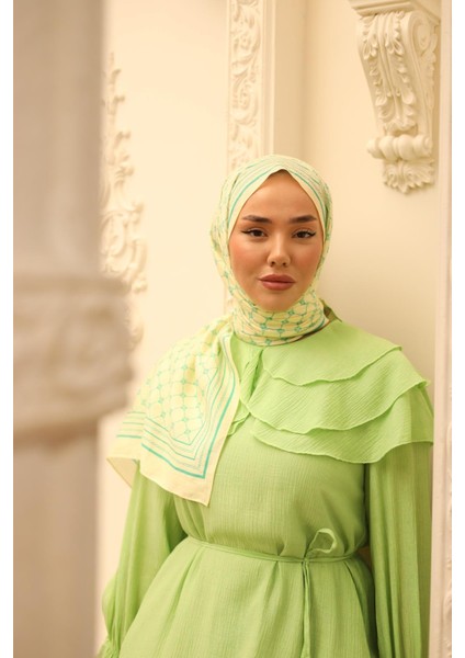 Olinda Şal 49005-13 Sarı, Biskay Yeşili