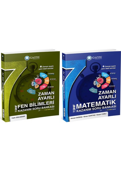 Çanta Yayınları 2025 7. Sınıf Matematik - Fen Bilimleri Zaman Ayarlı Kazanım Soru Bankası Seti 2 Kitap