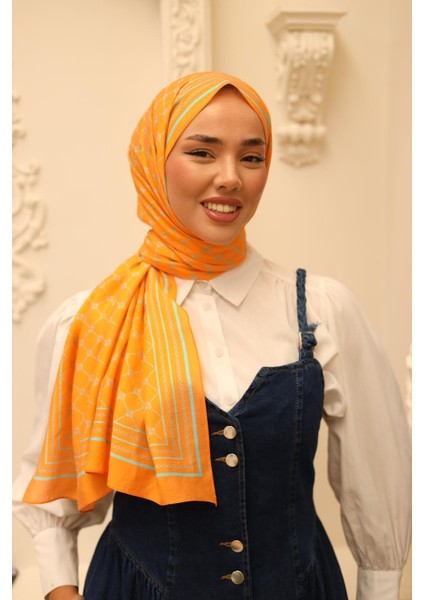 Olinda Şal 49005-20 Turuncu, Turkuaz Mavi fırsatları