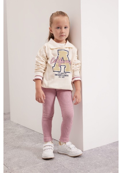 Kız Bebek Gömlek Yaka Baskılı Sweatshirt D2854A524AU