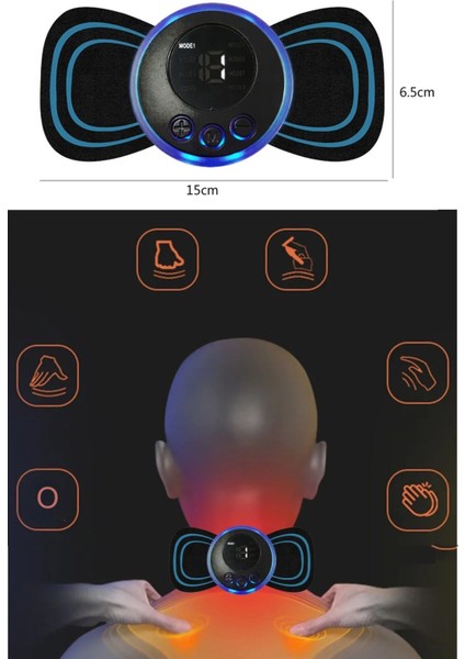 Tekno Trust Siyah Masaj Pedi Katlanır Taşınabilir Tam Otomatik Ems Vücut Makinesi Kelebek101