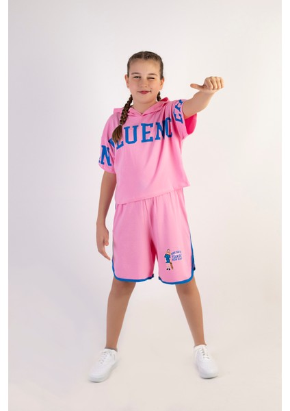 Kız Çocuk Kapşonlu Şortlu Alt-Üst Takım-10-13 Yaş fiyatları