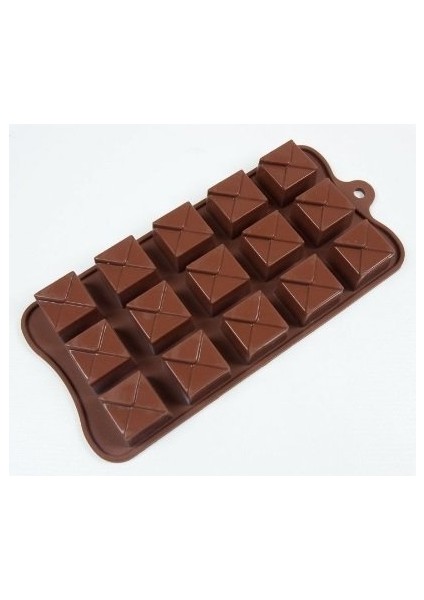 Silikon Zarf Silikon Kalıp Çikolata Sabun Kokulu Taş Mum Epoksi Kalıbı 15 Delikli