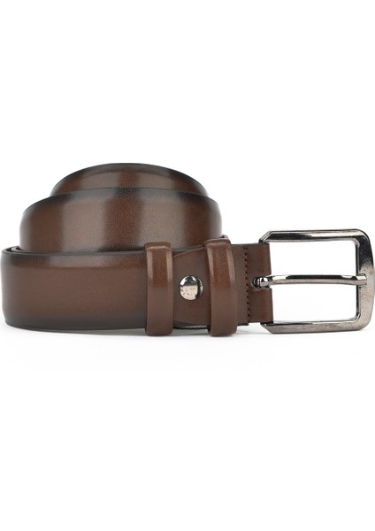 Ziya, Suni Deri 3.5 cm Erkek Kemer 143980Z101 Kahve