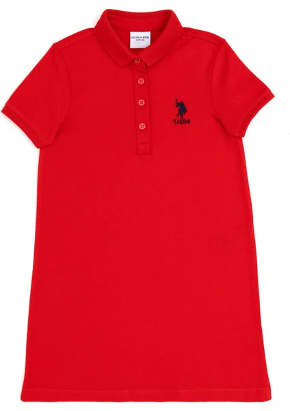 U.S. Polo Assn. Kız Çocuk Kırmızı Örme Elbise 50288076-VR030