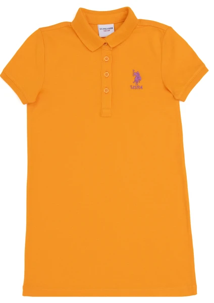 U.S. Polo Assn. Kız Çocuk Turuncu Örme Elbise 50288076-VR051