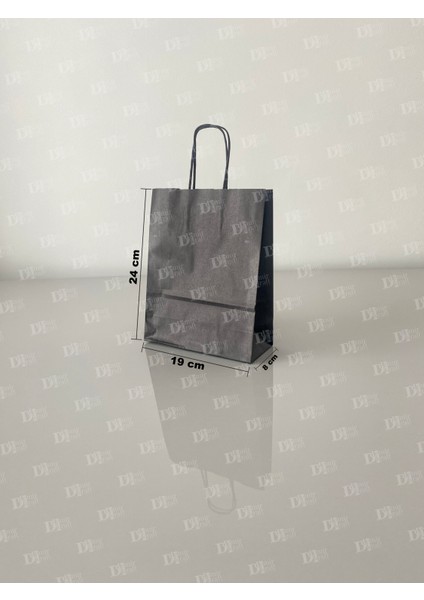 Burgu (Büklüm) Saplı 100 gr. Siyah Kağıt Çanta