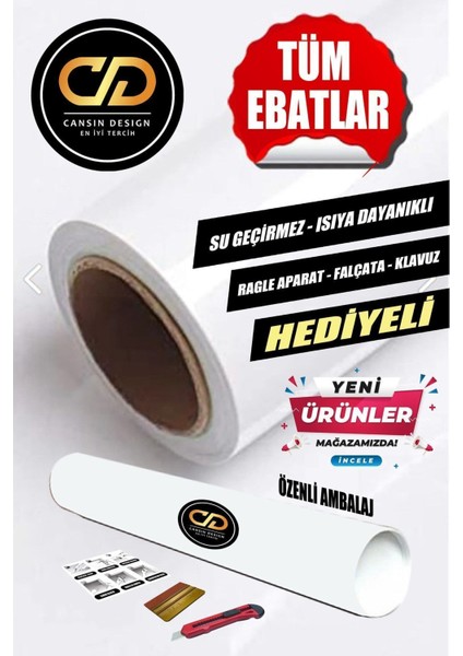 Tekno Trust Beyaz Yapışkanlı Parlak Lake Pvc Folyo