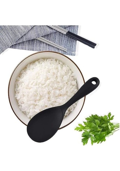 Burcummm 3 Adet Silikon Sert Uçlu Kısa Pilav Kaşığı Siyah & Gri & Kırmızı fiyatları