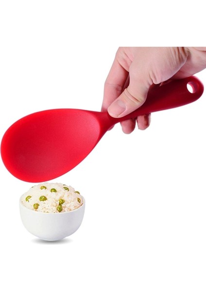 Burcummm 3 Adet Silikon Sert Uçlu Kısa Pilav Kaşığı Siyah & Gri & Kırmızı fırsatları