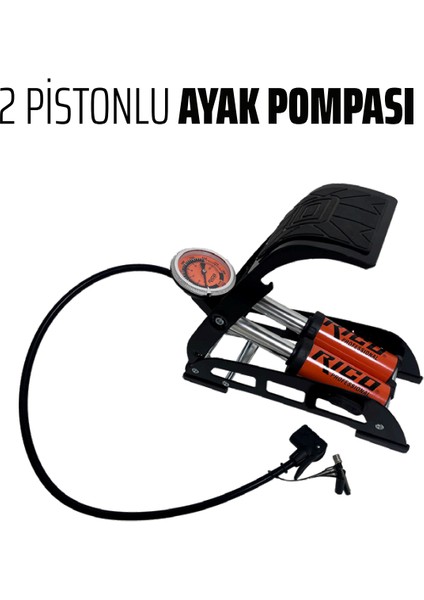 - -Rıco Lastik Şişirme Pompası Çift Piston