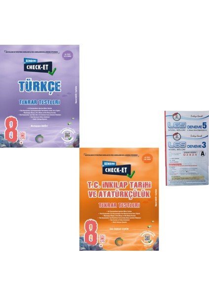 2025 LGS Check-Et Türkçe Soru Bankası - T.C. İnkılap Soru Bankası + Deneme