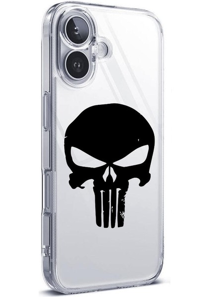 Apple Iphone Modelleri Uyumlu Punisher Desenli Şeffaf Silikon Kılıf