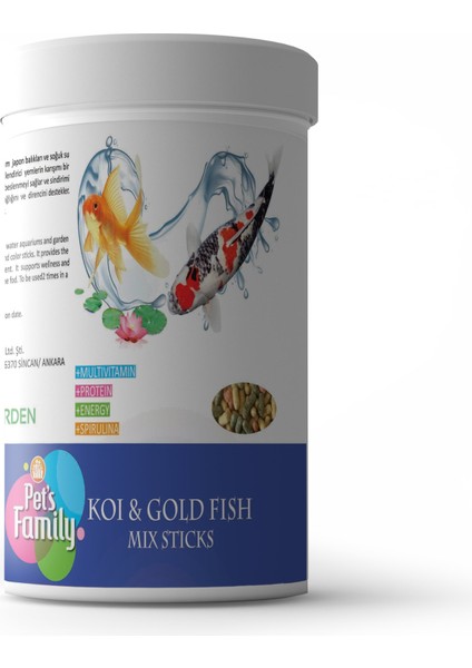 Pets Family Koı & Gold Fısh Mıx Stıcks 1L/100G 13