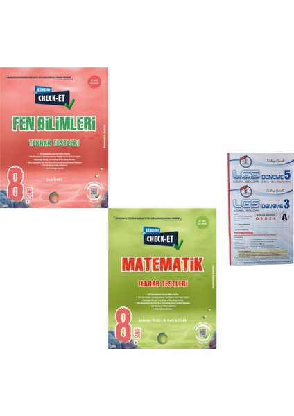 2025 LGS Check-Et Matematik Soru Bankası - Fen Bilimleri Soru Bankası + Deneme