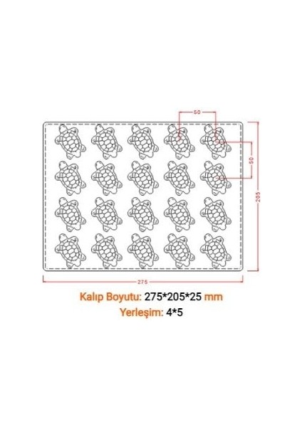 Kaplumbağa Şekilli Çikolata Kalıbı No:34