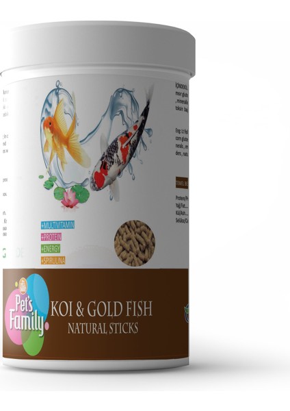 Pets Family Koı & Gold Fısh Natural Stıcks 1L/100G 13