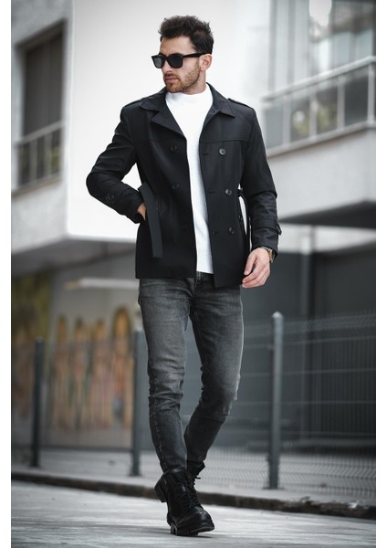 Lusaka Su Itici Slim Fit Kemer Detaylı Trençkot