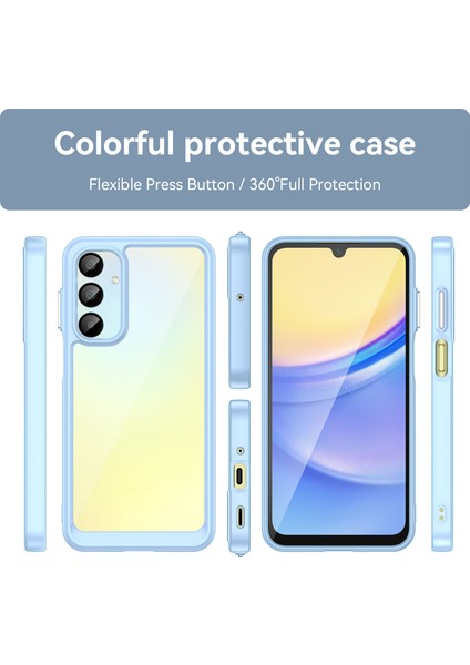 Anti-Düşen Telefon Kılıfı Için Samsung Galaxy A16 Darbeye Dalı Kılıf Tpu + Akrilik Koruyucu Şeffaf Telefon Kapağı-Mavi (Yurt Dışından) fiyatları