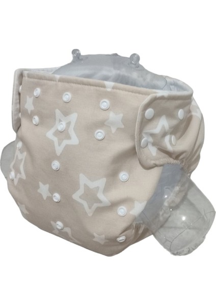 Baby Yıkanabilir Bebek Bezi Cepli Yıldızlı Kapiçino (15KG-25KG)3 Numara