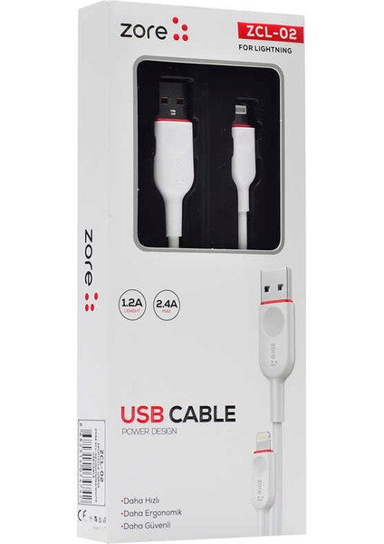 Zcl-02 Lightning Uçlu USB Kablo modelleri
