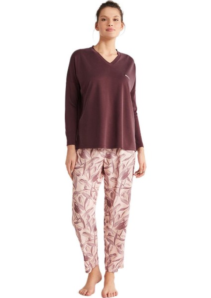Catherines Kadın Bordo Pijama Takım 2625