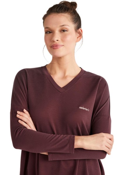 Catherines Kadın Bordo Pijama Takım 2625 fırsatları